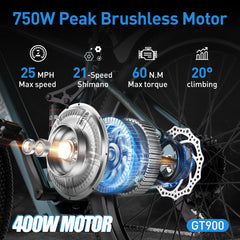 Vélo électrique tout-terrain Aairsk GT900 750 W