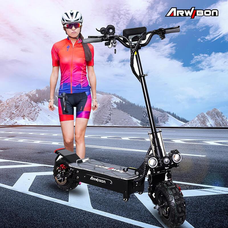 Patinete eléctrico todoterreno plegable y potente Arwibon Q06Pro 