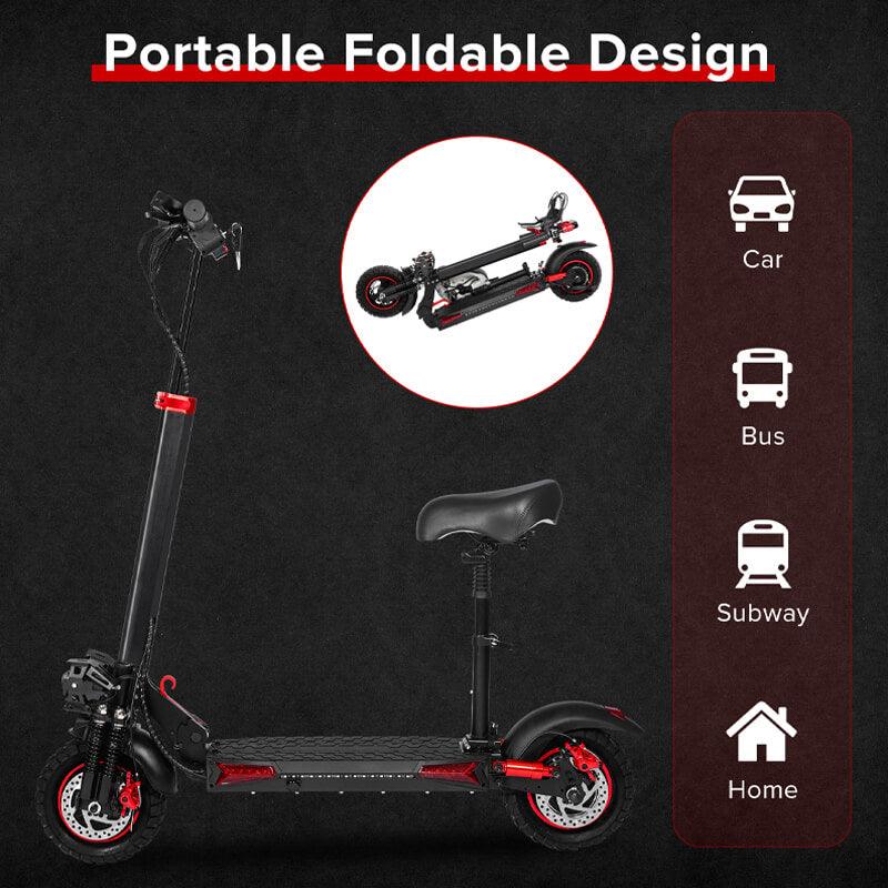 J11 Adult Electric Scooter with Seat – 800W Motor, 28mph, 30 Mile Range - Electric Scooter 
